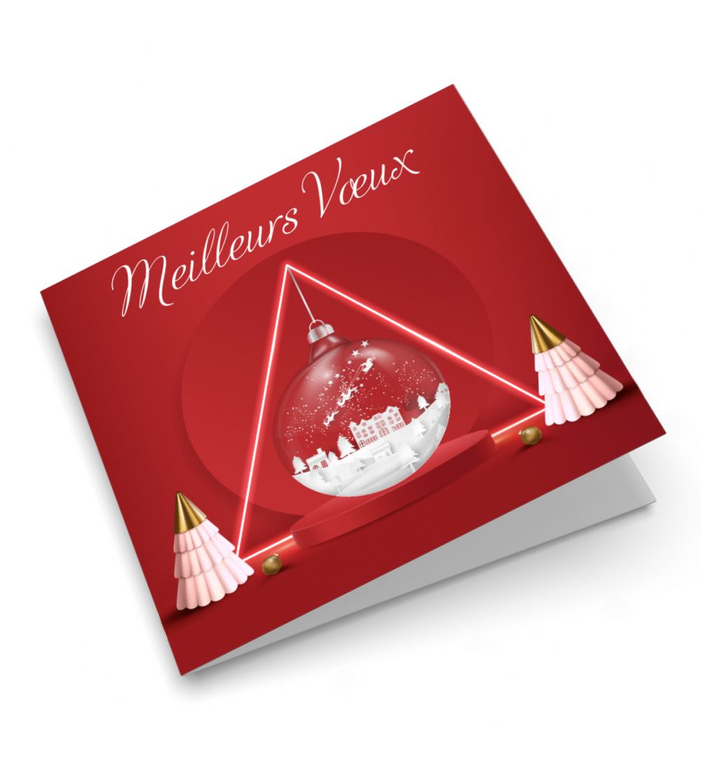Enveloppes rouge luxe format carré - Cartes de vœux entreprise